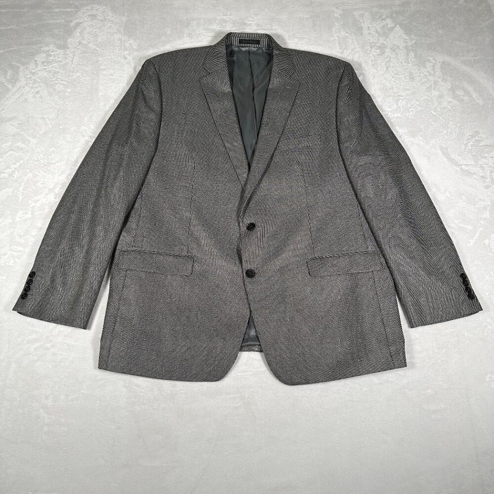 Lauren Ralph Lauren Blazer Men Size 48L Gray Herringbone 2-Button Classic Jacket
